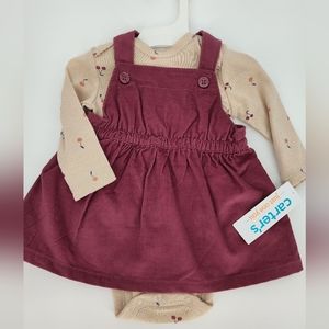 Carter's just one you, baby girl 2 piece outfit, size 3M